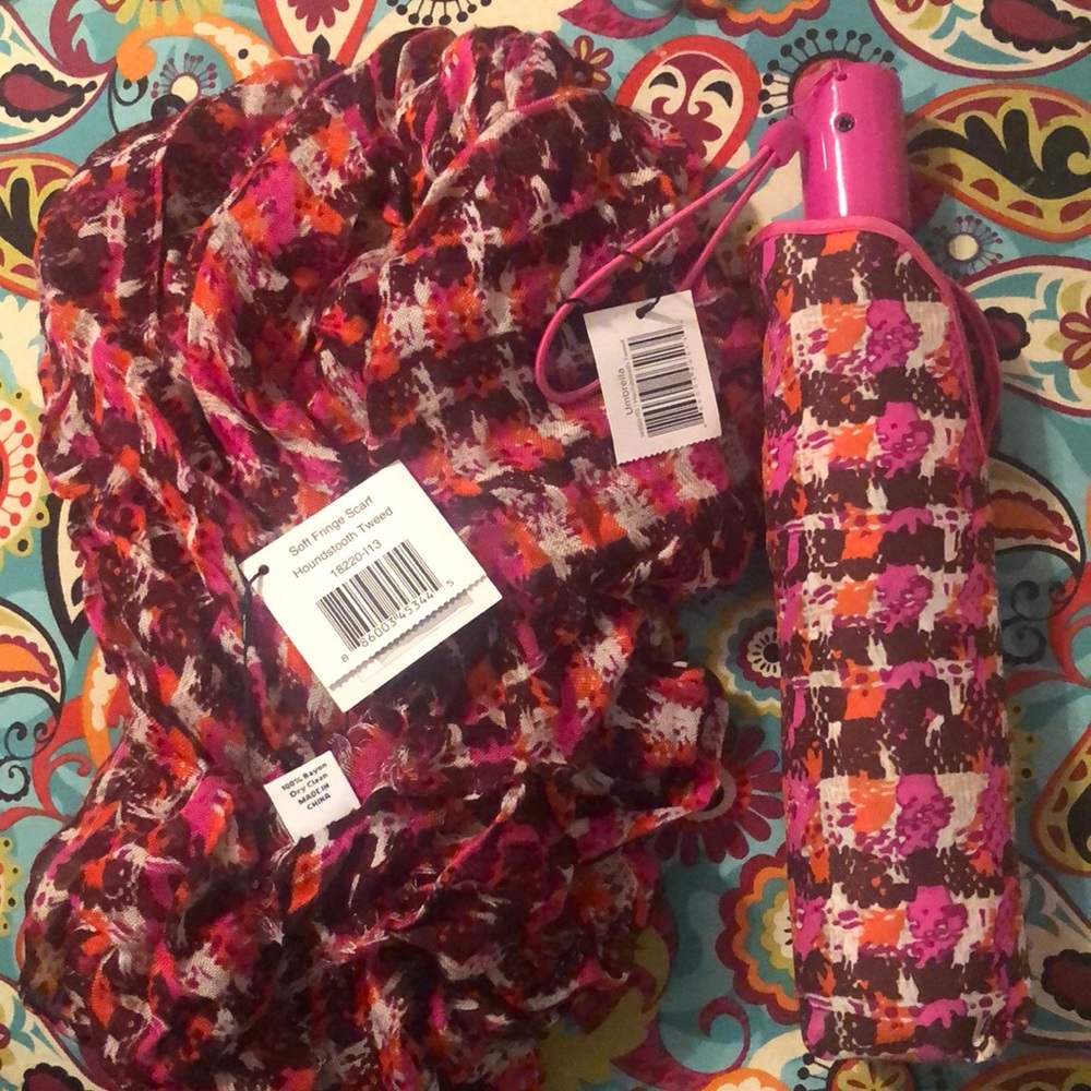 Vera Bradley BNWT Scarf and Umbrella Bundle